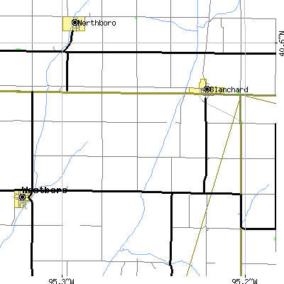 Zip code 51630 close-up map