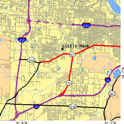 Zip code 72204 close-up map