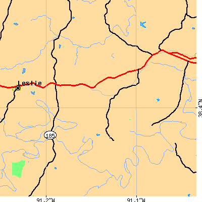 Zip code 63013 close-up map