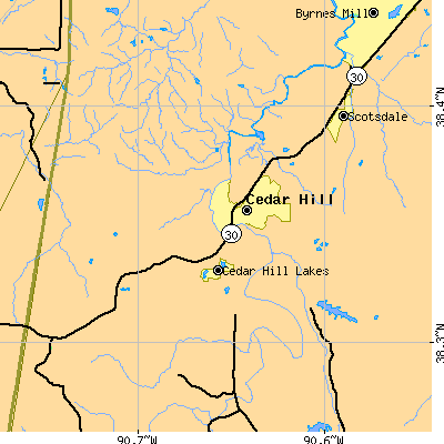 Zip code 63016 close-up map