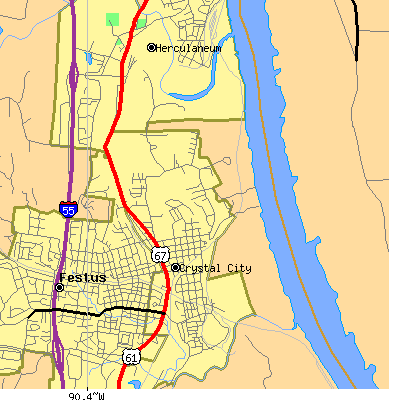 Zip code 63019 close-up map