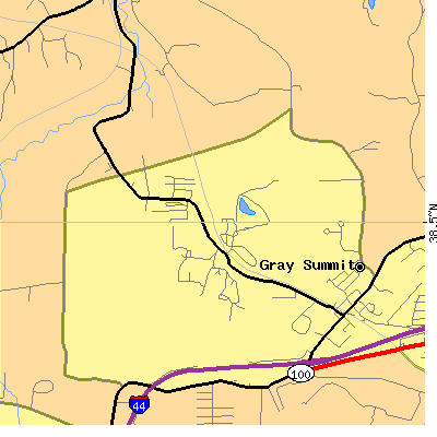 Zip code 63039 close-up map