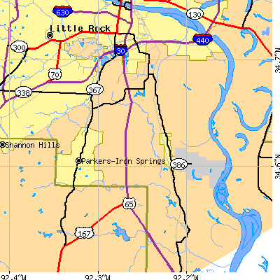 Zip code 72206 close-up map