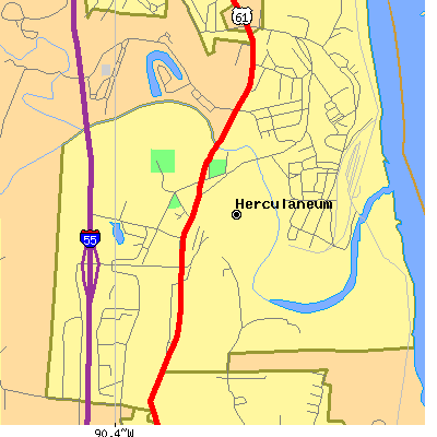 Zip code 63048 close-up map