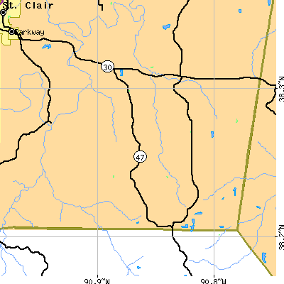 Zip code 63060 close-up map