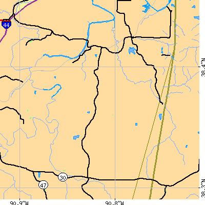 Zip code 63072 close-up map