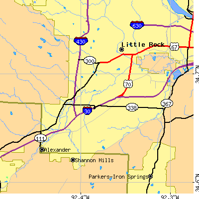 Zip code 72209 close-up map