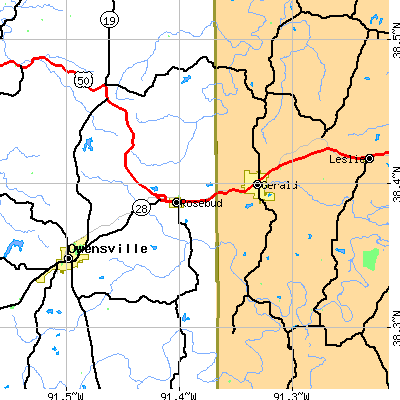 Zip code 63091 close-up map