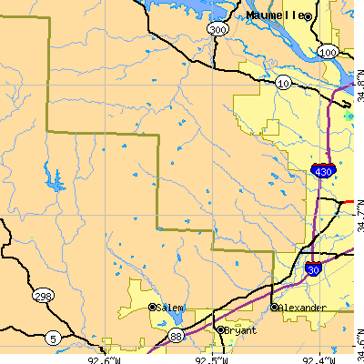 Zip code 72210 close-up map
