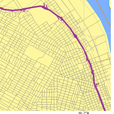 Zip code 63107 close-up map
