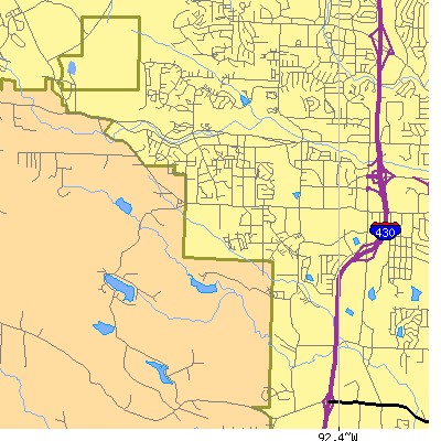 Zip code 72211 close-up map