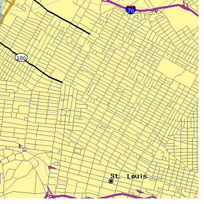 Zip code 63113 close-up map