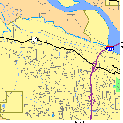 Zip code 72212 close-up map
