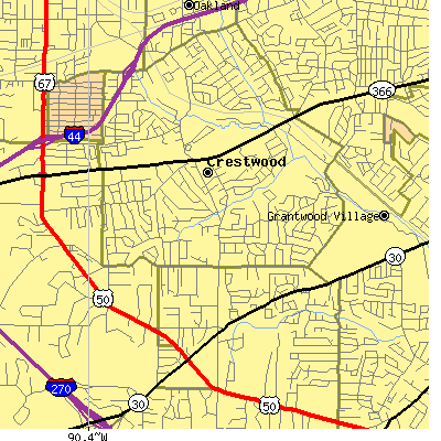 Zip code 63126 close-up map