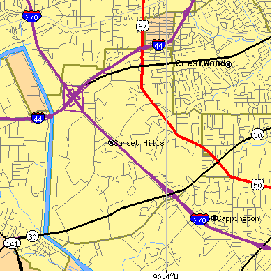 Zip code 63127 close-up map