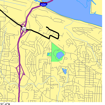 Zip code 72227 close-up map