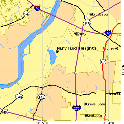 Zip code 63146 close-up map