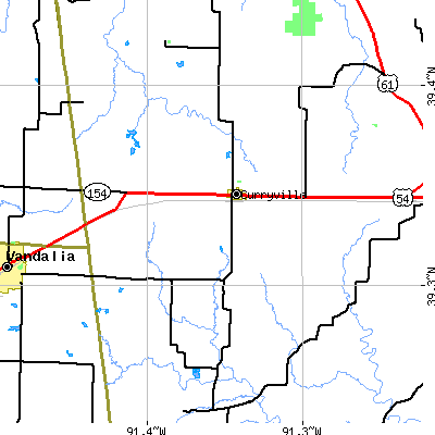 Zip code 63339 close-up map