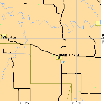 Zip code 63349 close-up map