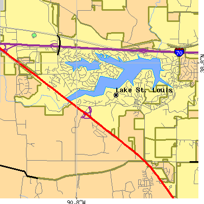 Zip code 63367 close-up map