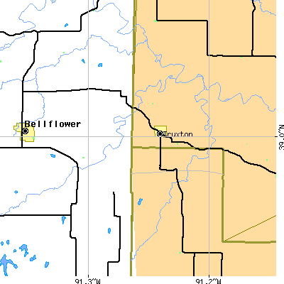 Zip code 63381 close-up map