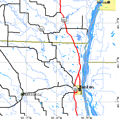 Zip code 63435 close-up map