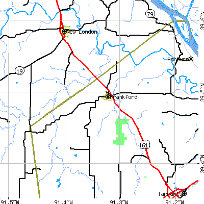 Zip code 63441 close-up map