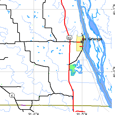 Zip code 63448 close-up map