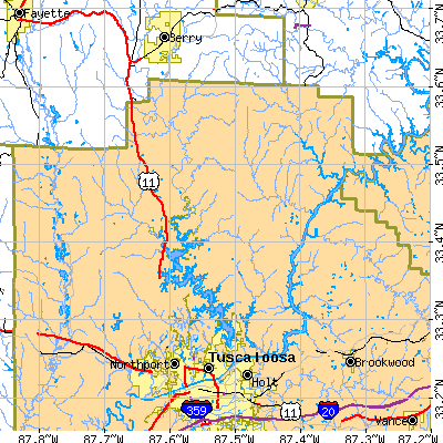 Zip code 35475 close-up map