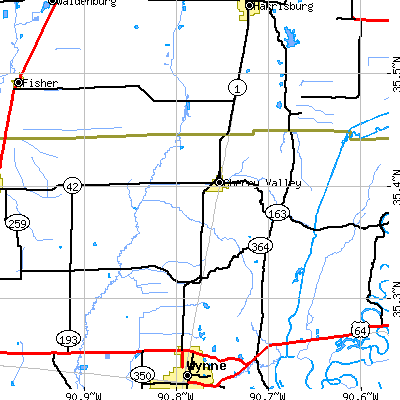 Zip code 72324 close-up map