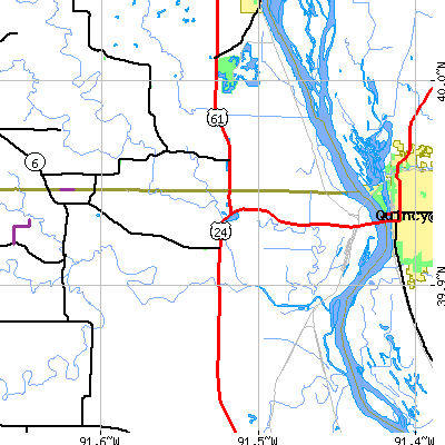 Zip code 63471 close-up map