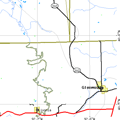 Zip code 63535 close-up map
