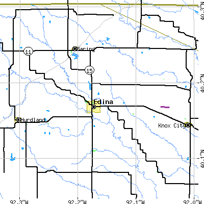 Zip code 63537 close-up map