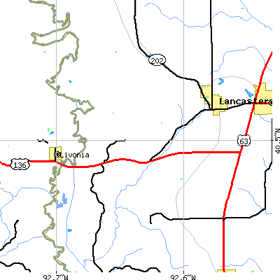 Zip code 63541 close-up map