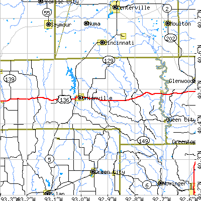 Zip code 63565 close-up map