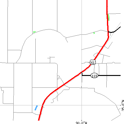 Zip code 72329 close-up map