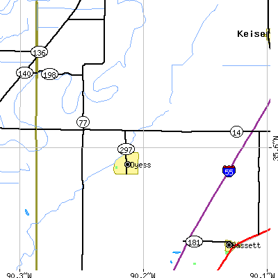 Zip code 72330 close-up map