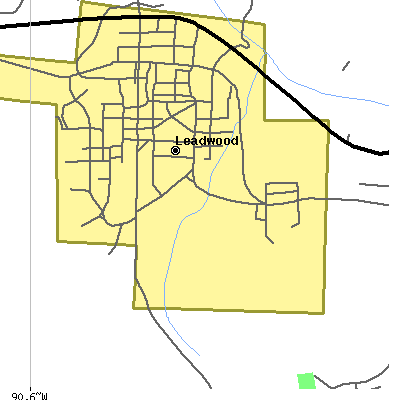 Zip code 63653 close-up map