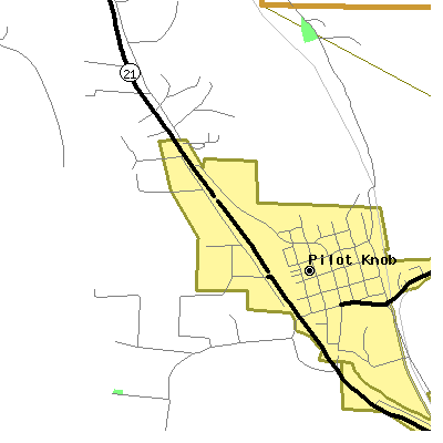 Zip code 63663 close-up map