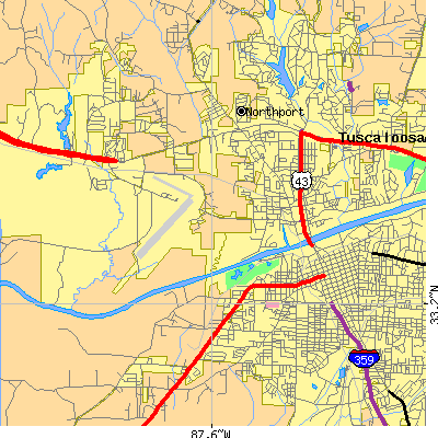 Zip code 35476 close-up map