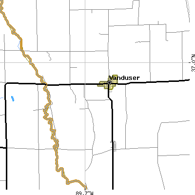 Zip code 63784 close-up map