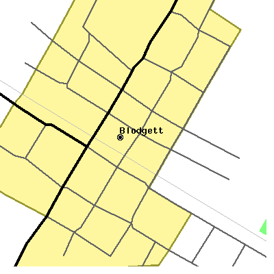 Zip code 63824 close-up map