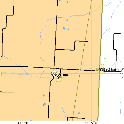 Zip code 64001 close-up map