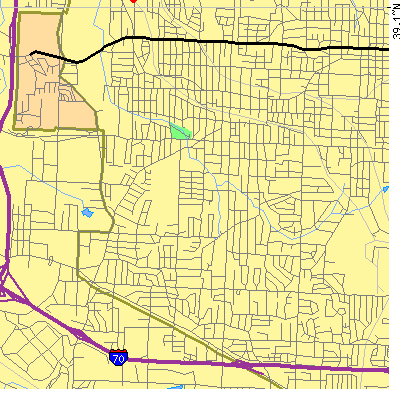 Zip code 64052 close-up map