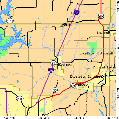 Zip code 64060 close-up map