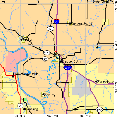 Zip code 64079 close-up map