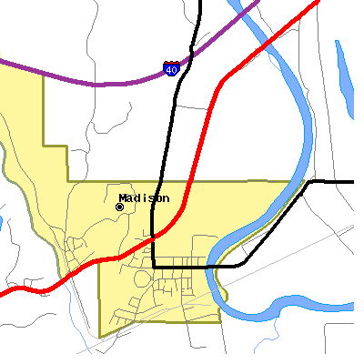 Zip code 72359 close-up map