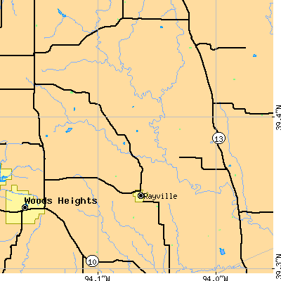 Zip code 64084 close-up map