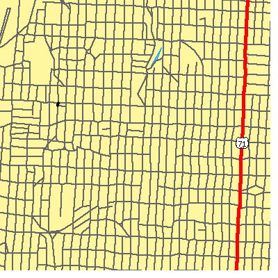 Zip code 64109 close-up map
