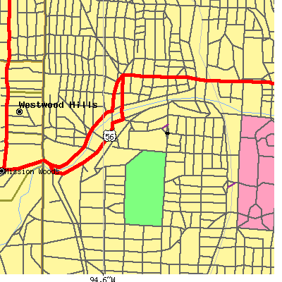 Zip code 64112 close-up map